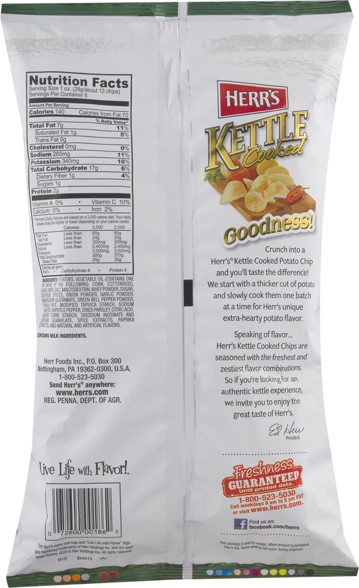 Jalapeno Kettle Cooked Potato Chips 4-Pack 7.5 oz A49556