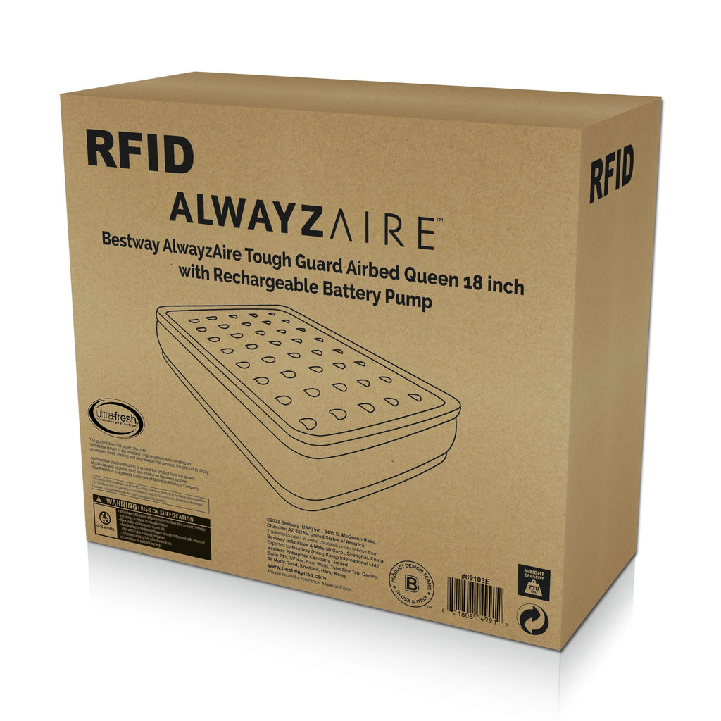 Queen Air Mattress with Rechargeable Pump T484