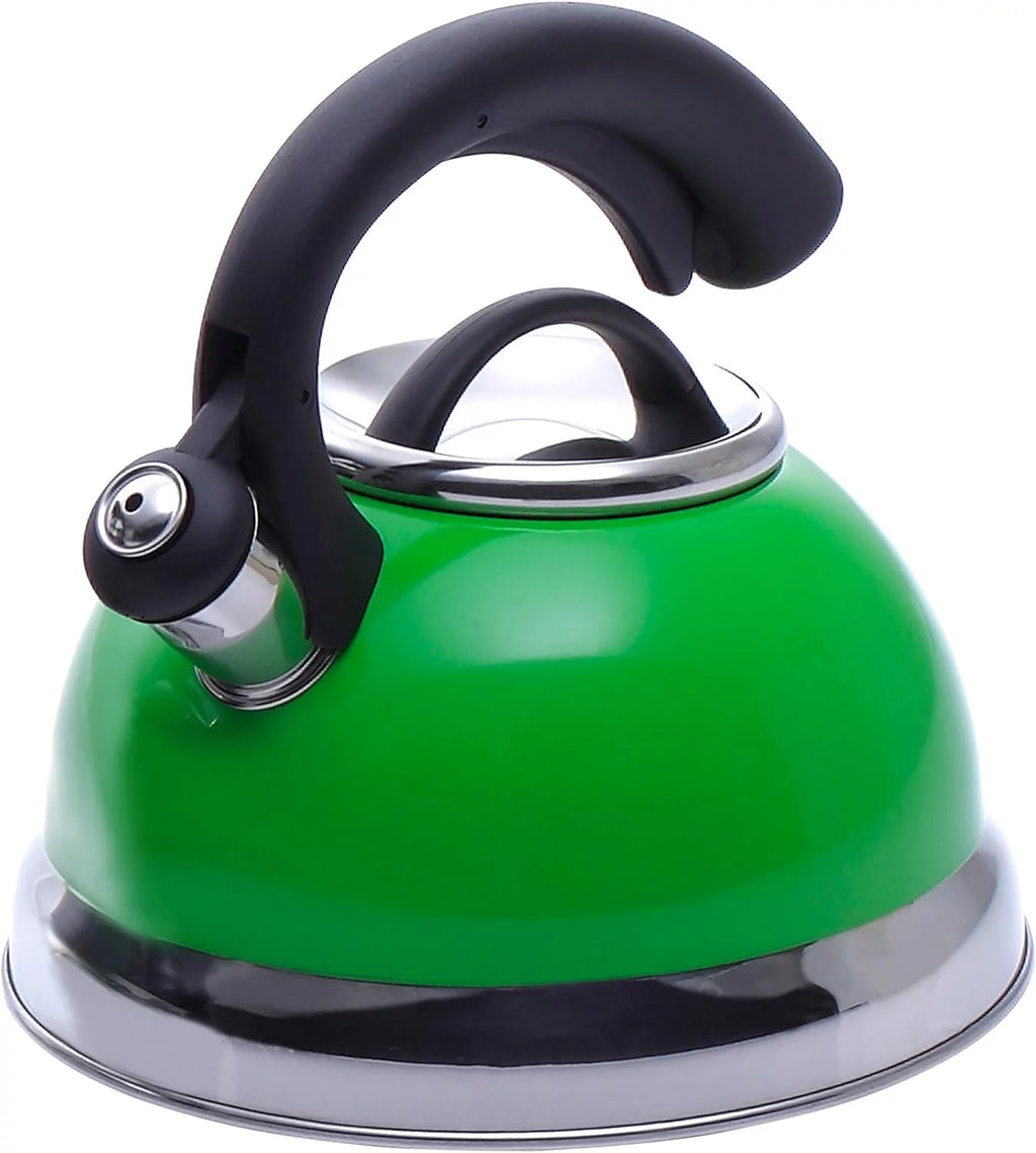 Green Stainless Steel Whistling Tea Kettle 2.6-Quart Q1870