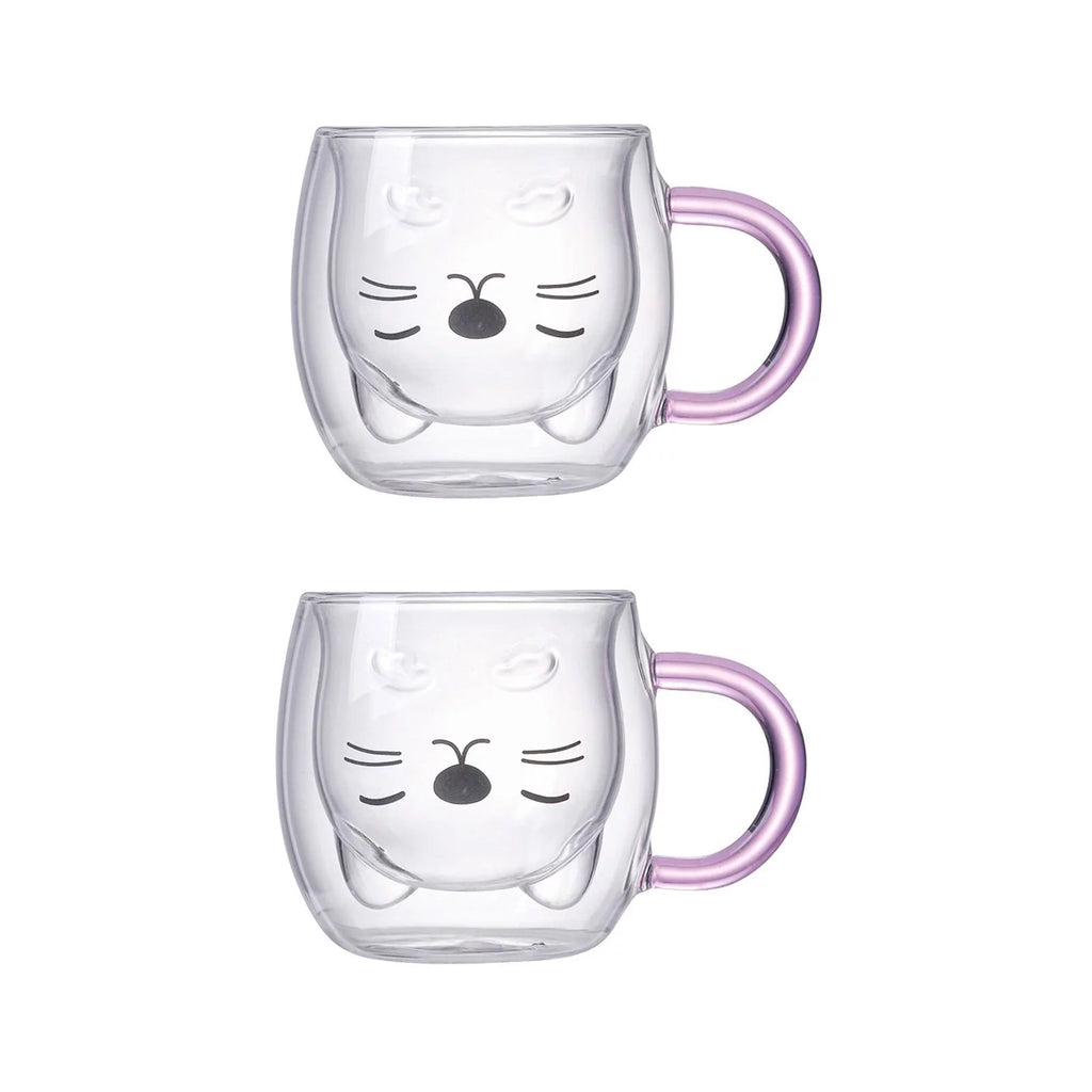 2x 280ml Double Wall Borosilicate Glass Cup I614413