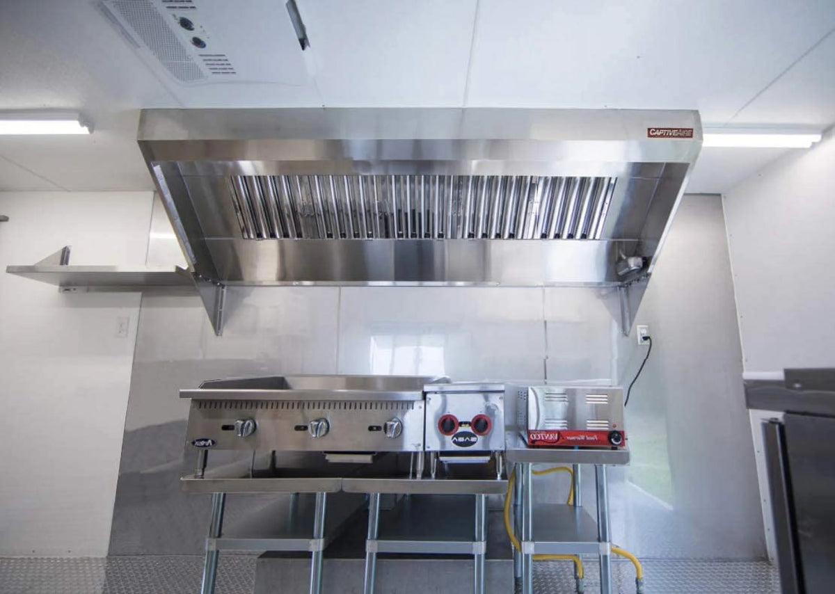 Food Truck Low Profile Exhaust Hood System with Fan and Duct L99754