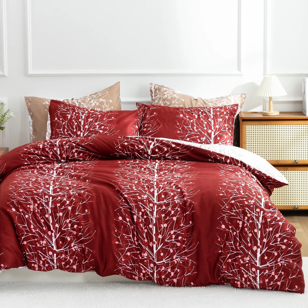 Terracotta Full Floral 3 Pcs Microfiber Comforter Set T664465