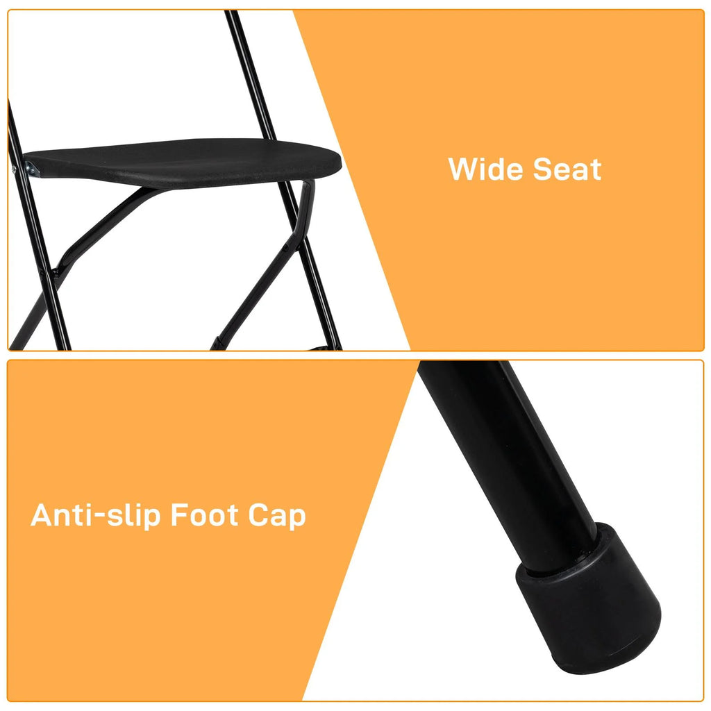 Black Plastic Folding Chairs 6 Pack O4517