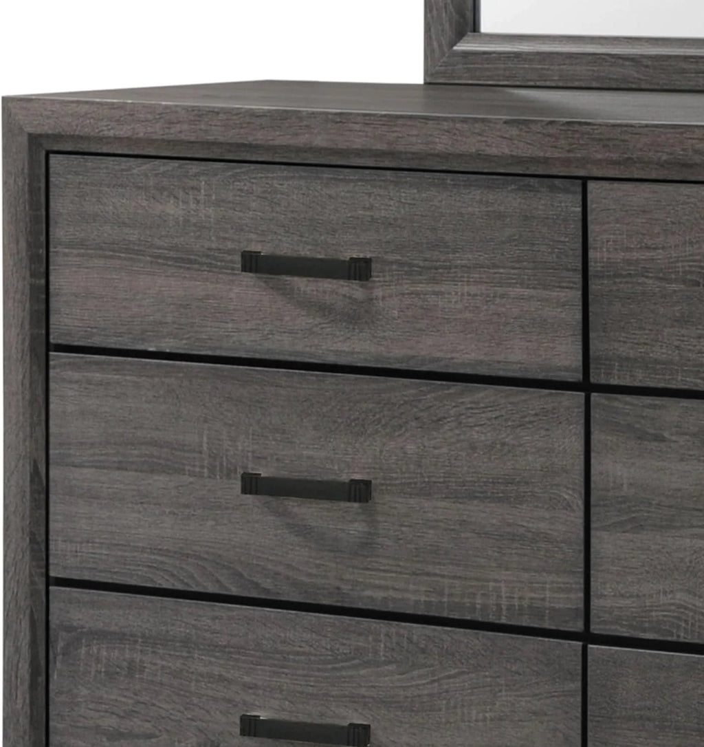 Wood Dresser & Mirror D462