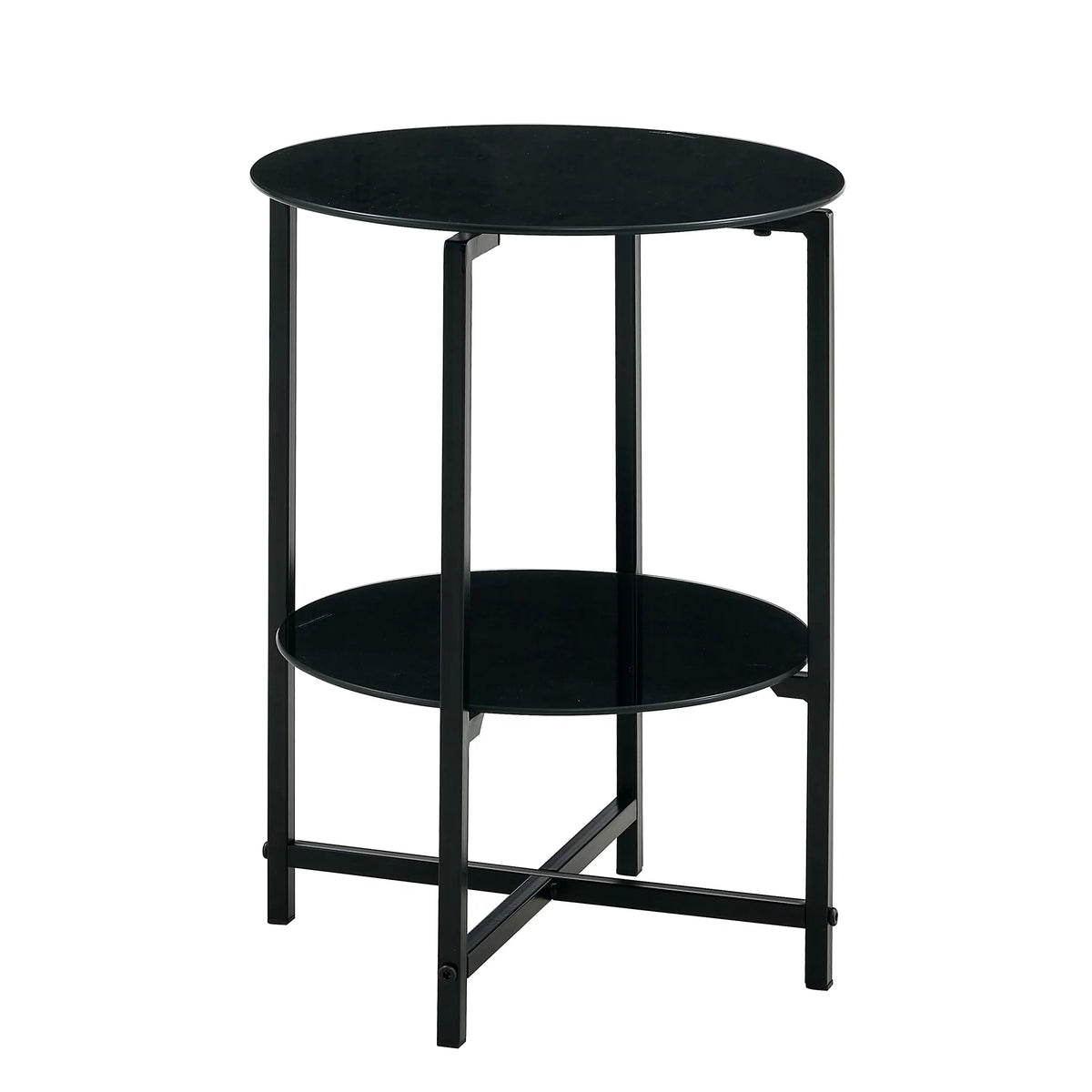 Round Tempered Glass End Table N91085