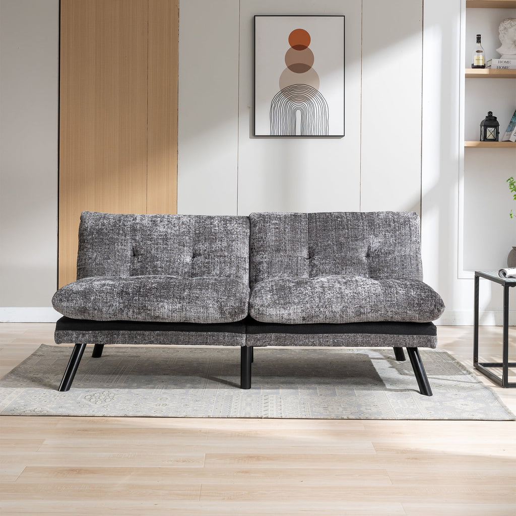 Convertible Sofa Bed Adjustable Lounge Couch with Metal Legs S434