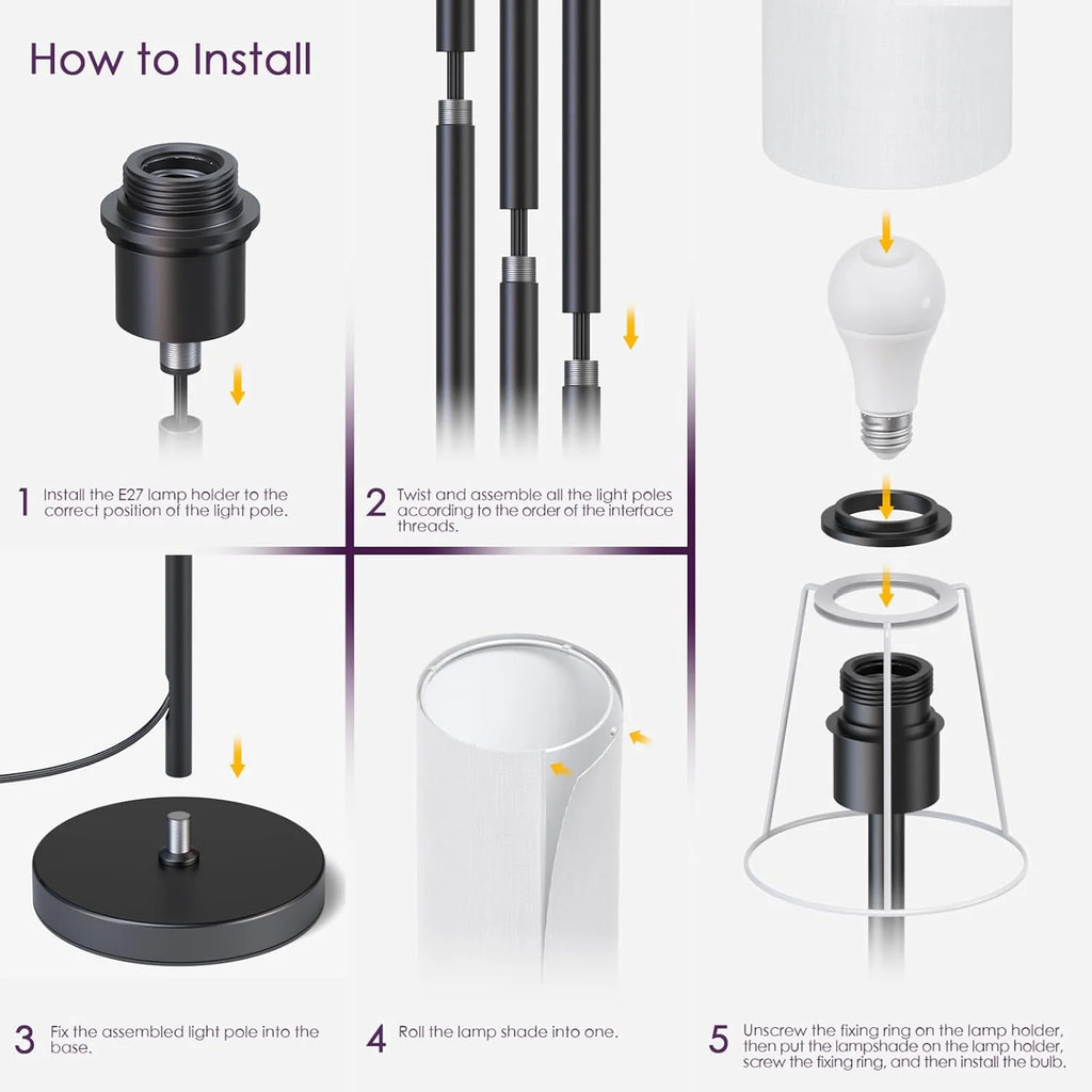 RGB Smart LED Floor Lamp with White Lampshade M272