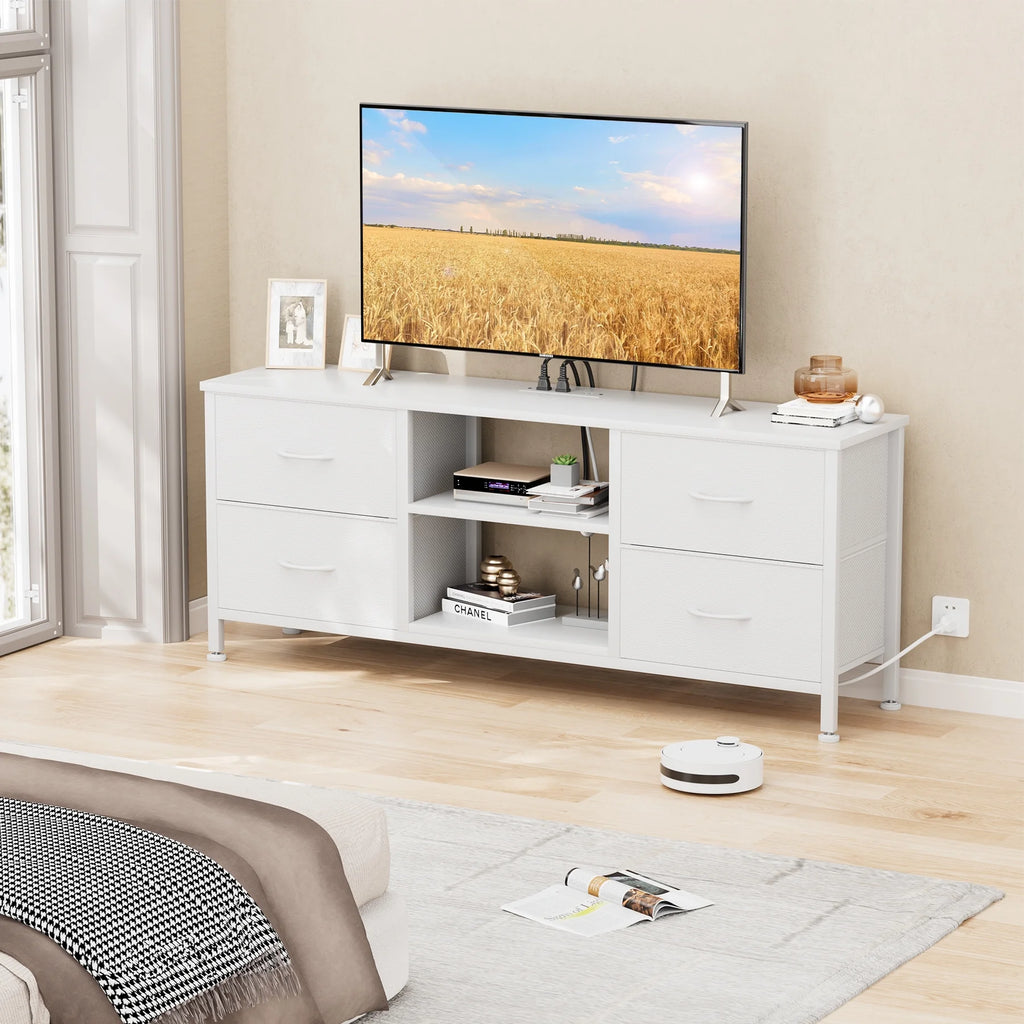 White 4 Drawer Dresser TV Stand A924