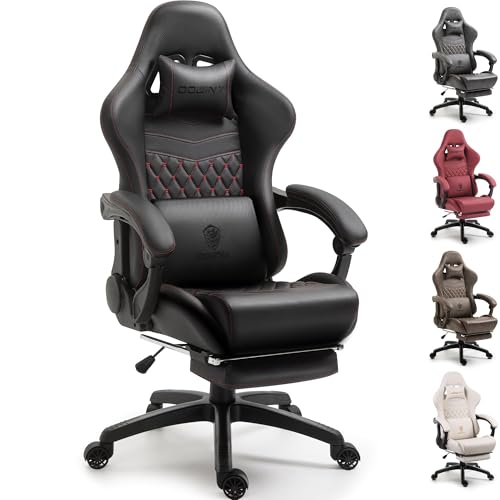 Black Big and Tall Ergonomic Gaming Chair with Footrest and Massage Lumbar Support U352056