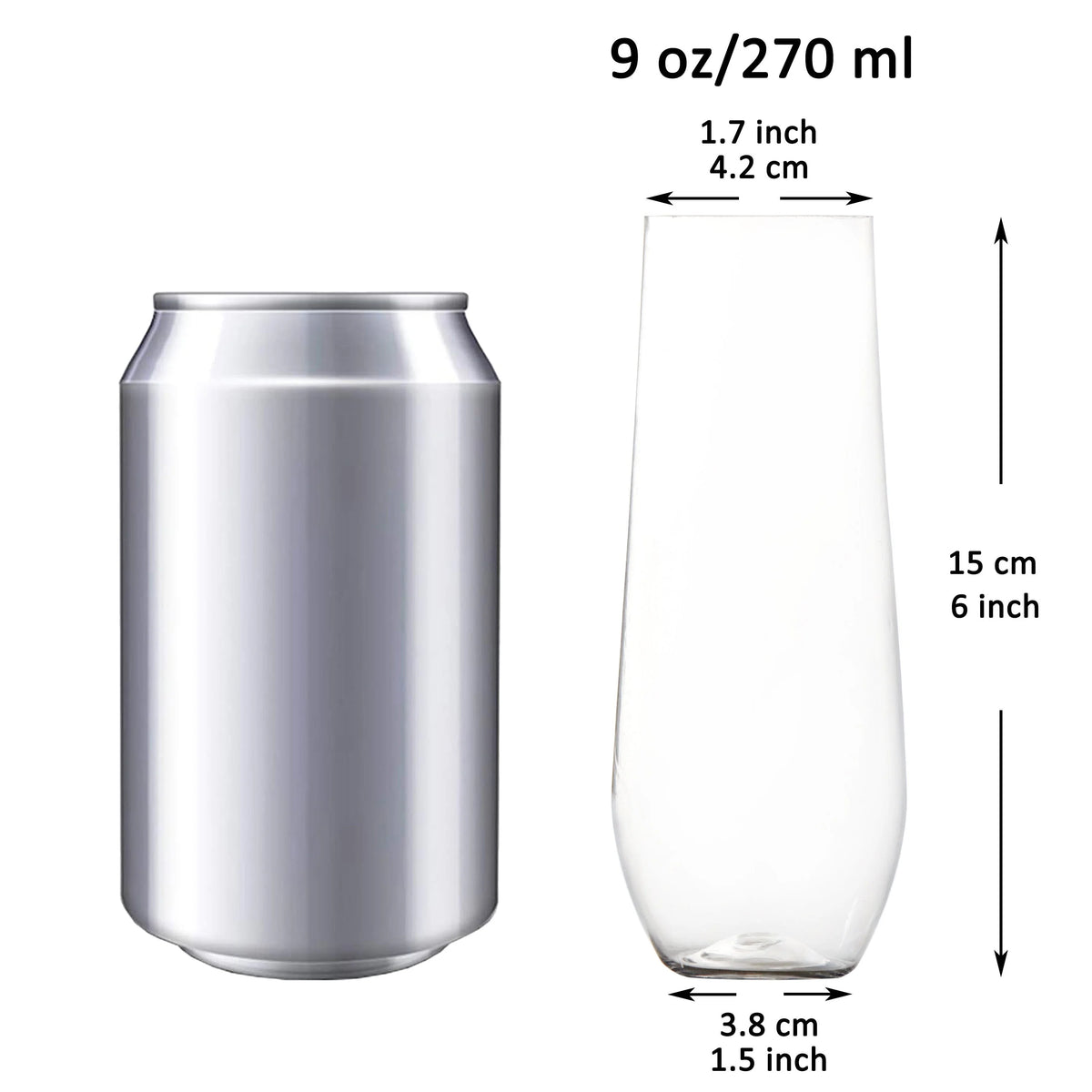 15 Pack 9 Ounce Shatterproof Plastic Champagne Flutes X395