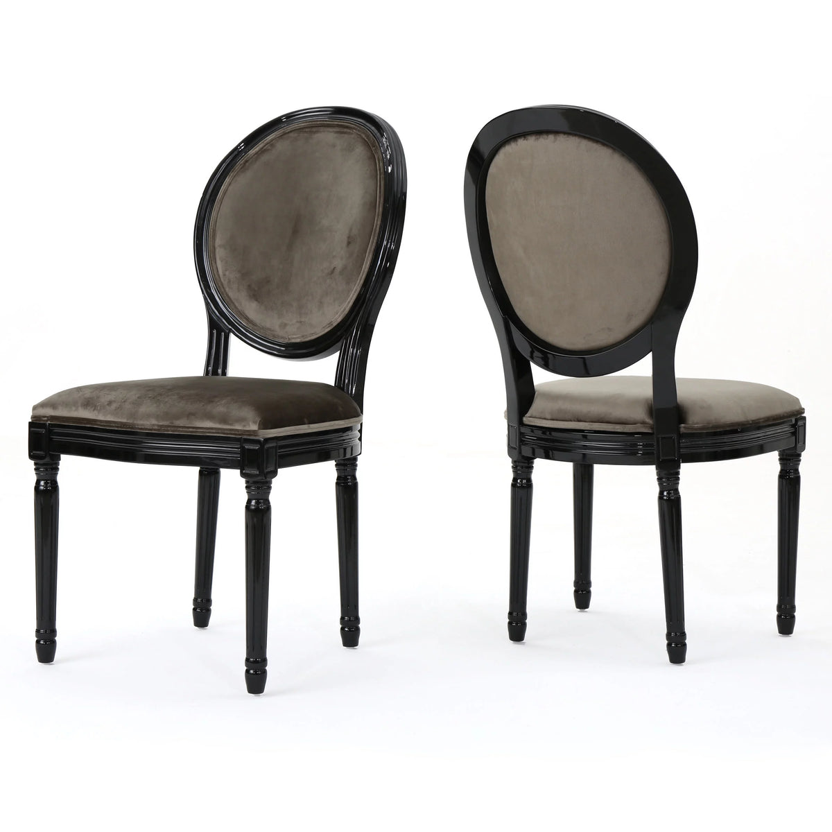 Gray Velvet Dining Chairs Set of 2 C380