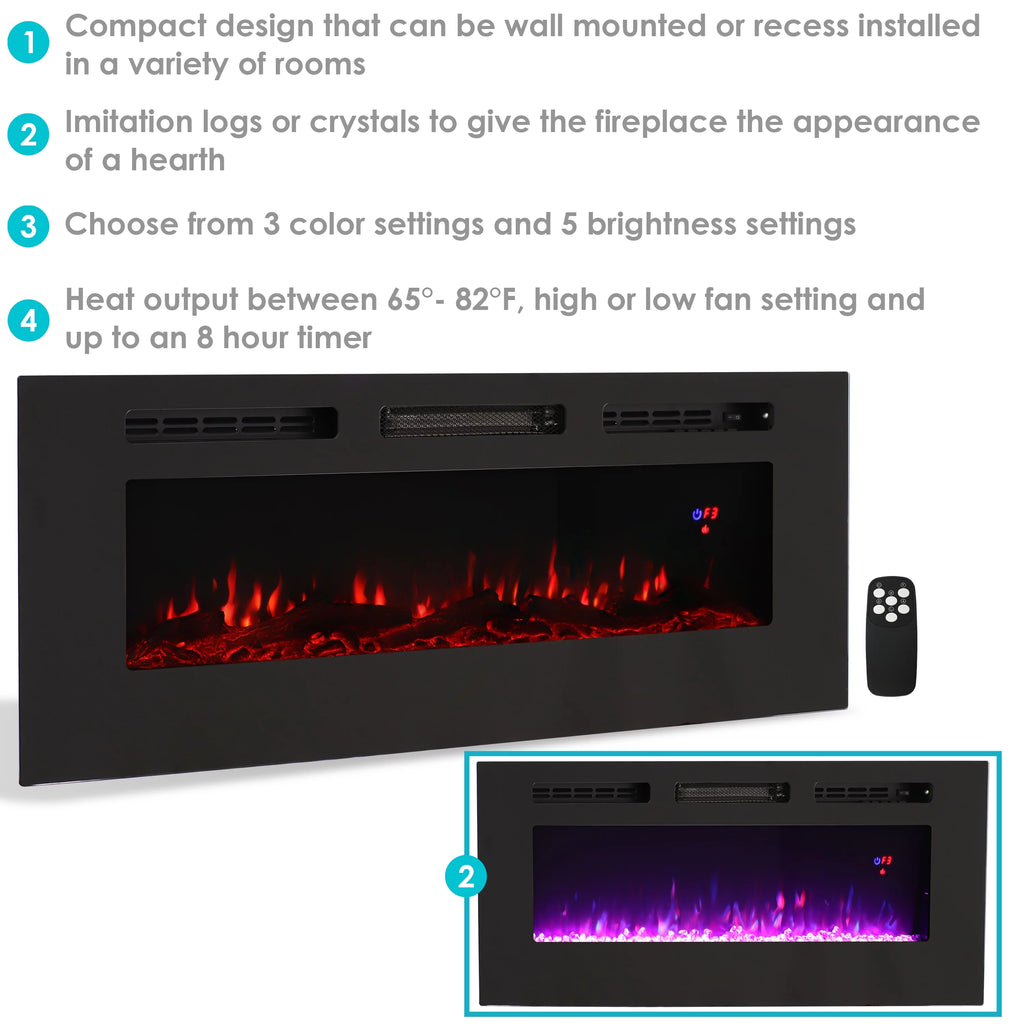 50" Black Electric Fireplace I4462