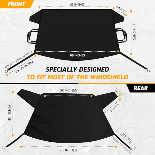Waterproof Windshield Snow Cover with Side Mirror Covers 2-Pack D1251