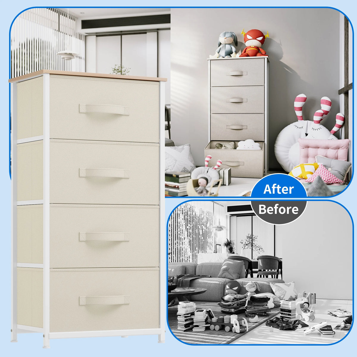 Fabric 4 Drawer Dresser A998346