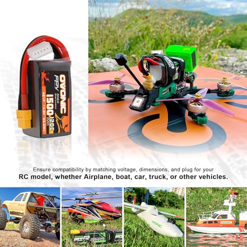 14.8V 120C 1500mAh 4S Lipo Battery with XT60 Plug 2 Pack V48990