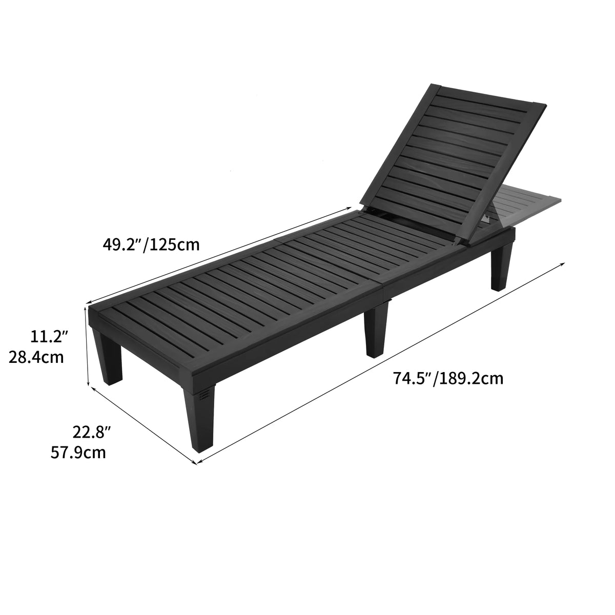 Adjustable Outdoor Lounge Chairs, Black J599
