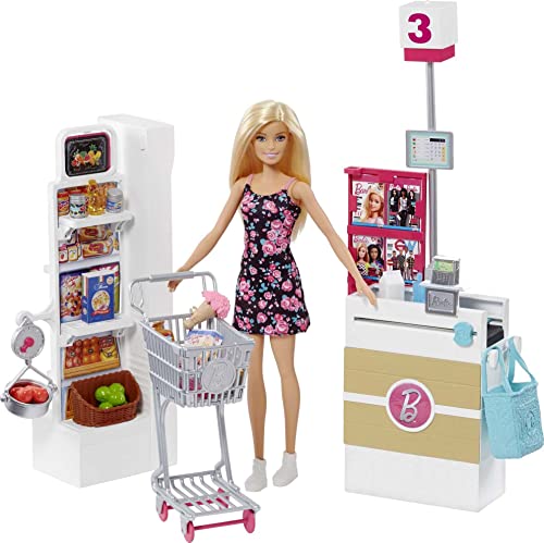 Doll & Playset with 25 Grocery Store-Themed Accessories G861