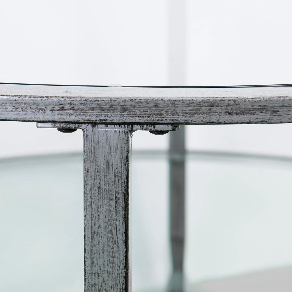 Metal & Glass Round 2-Tier Coffee Table T47153
