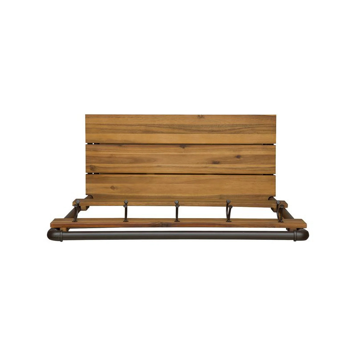 Acacia Wood Bench with Shelf and Coat Hook C39513