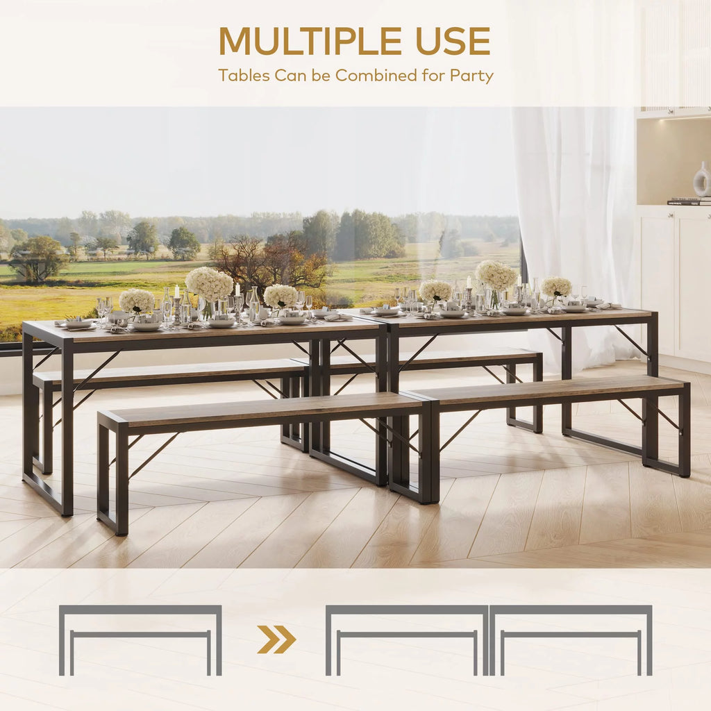 Dining Table Set for 4 Grey O202651