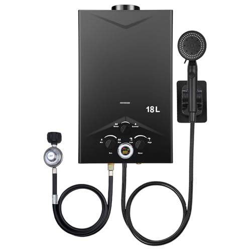 Portable Propane Tankless Water Heater with Digital Display D24896