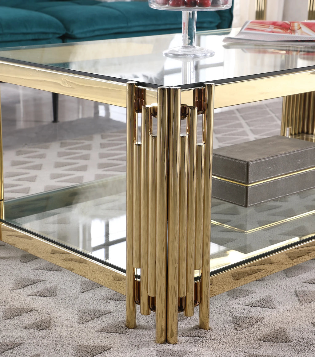48" Wide Rectangular Glass Top Coffee Table I705