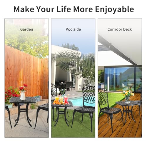 Bistro Table and Chairs Set of 2 Cast Aluminum F835