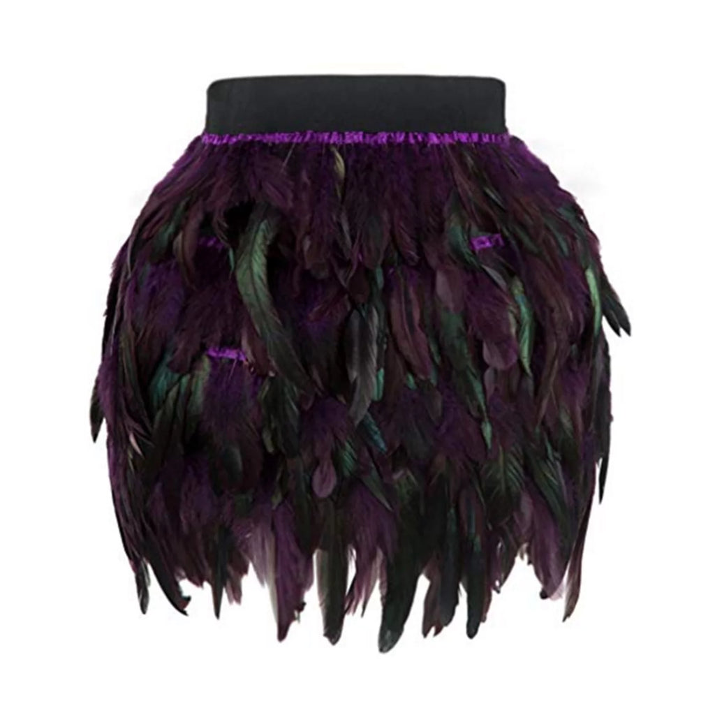 Purple Mini Tulle Feather Skirt Q925834