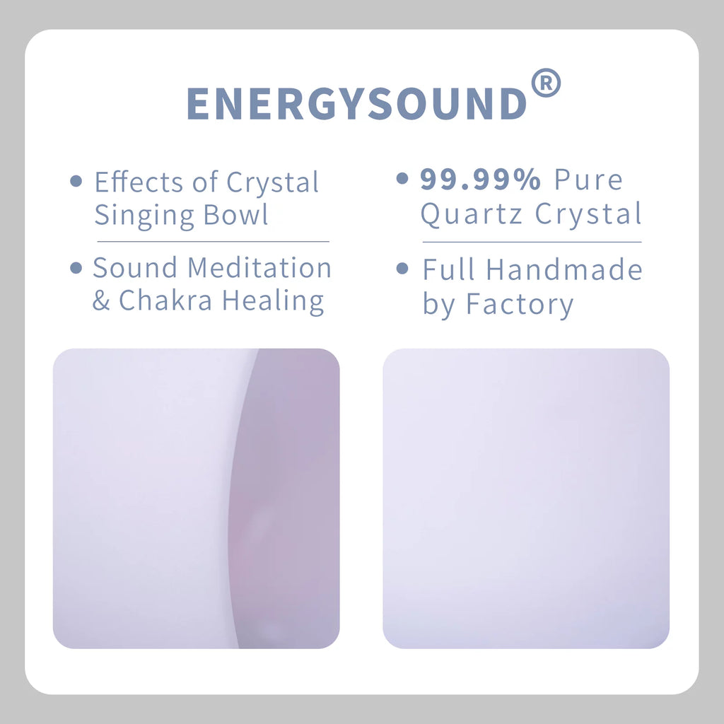 8 inch Frosted Quartz Crystal Singing Bowl with Case Bag Y433