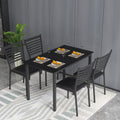 5 Piece Black Dining Table Set with 4 Upholstered Chairs G3890