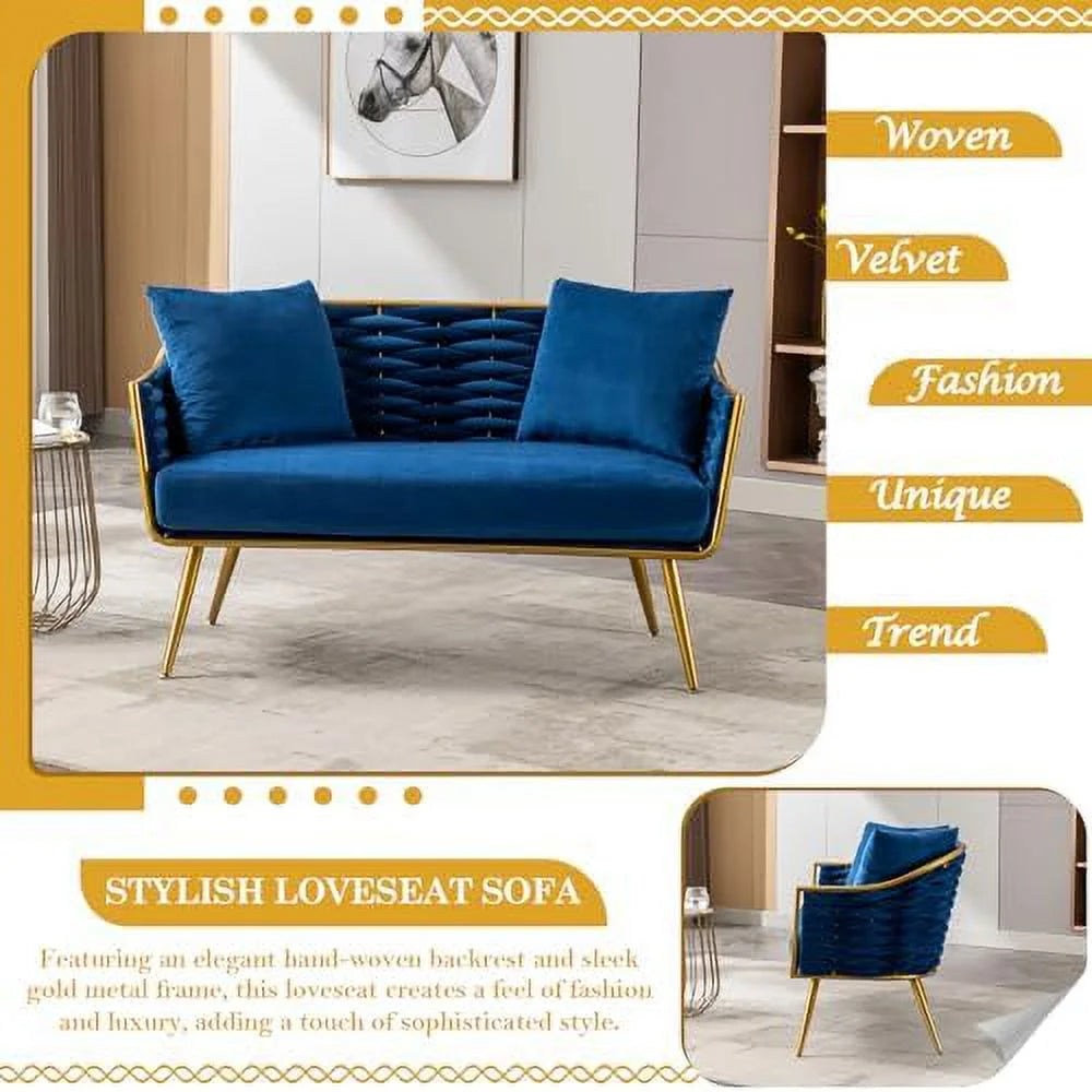 Velvet Accent Sofa Chair with 2 Pillows Y208