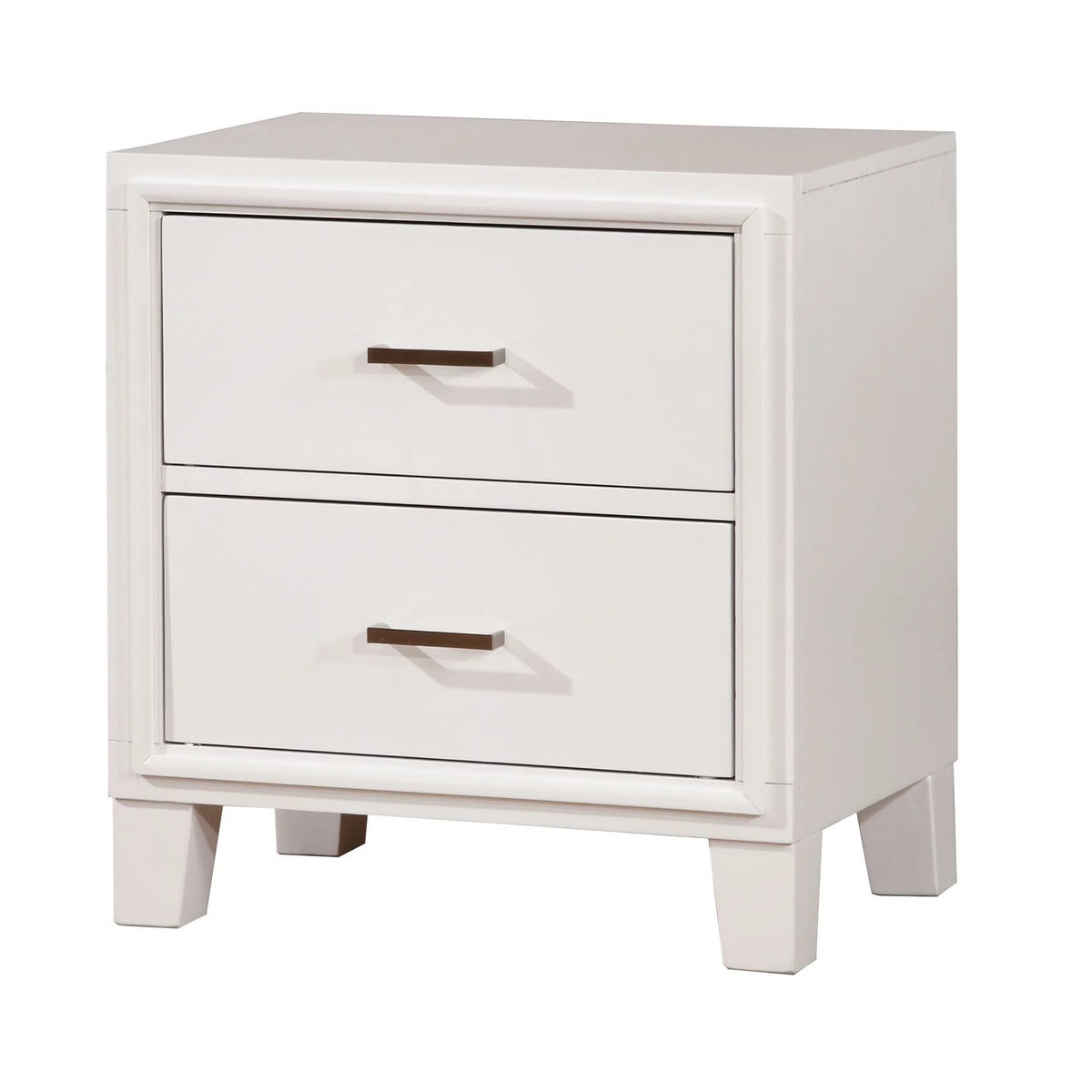 White Wood 2-Drawer Nightstand G453