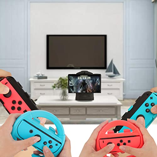 Switch Accessories Carry Case Screen Protector 4 Pack Joy Con Grips and Steering Wheels E59803