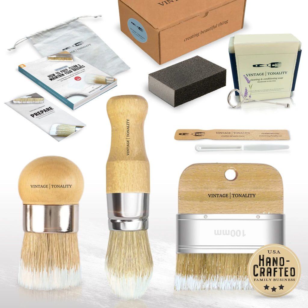 3 PCS Chalk Paint Wax Brush Set V81928