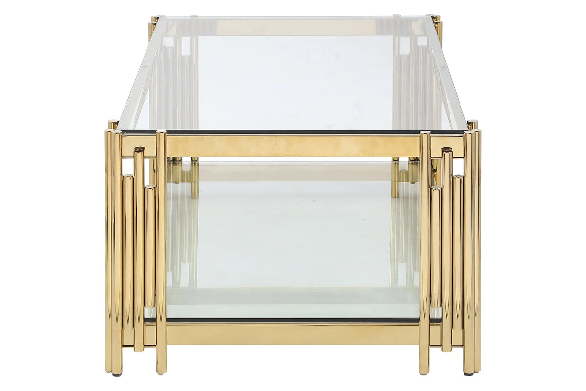 48" Wide Rectangular Glass Top Coffee Table I705