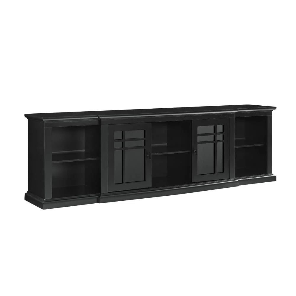 80" 2 Door Black Wood Console U47222