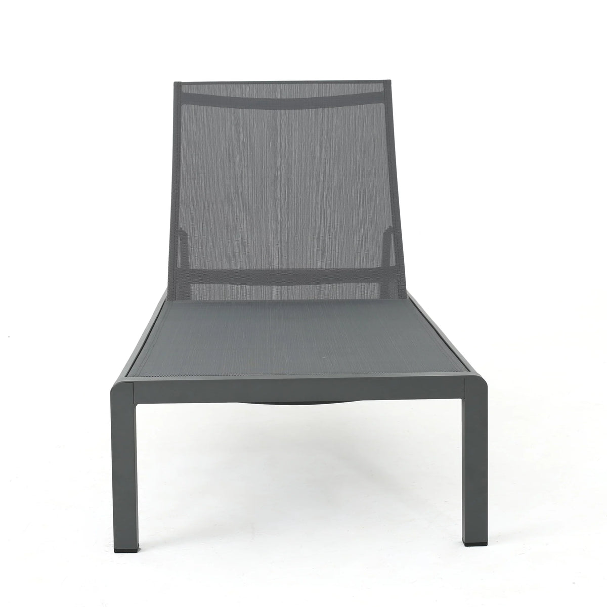 Grey Aluminum Chaise Lounge and Side Table W72103