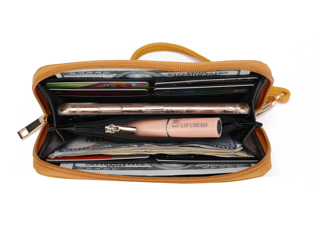 Vegan Leather Womens Shoulder Bag with Wallet 2 Pieces I435538