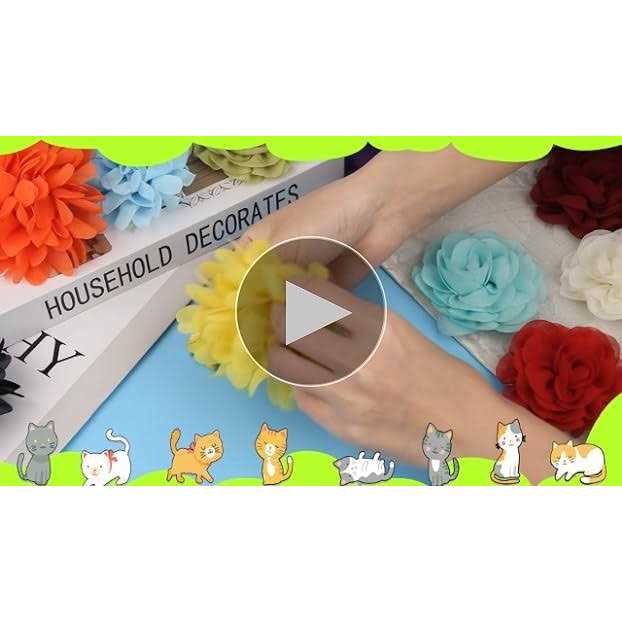 20 Pcs Multi-Color Soft Chiffon Dog Collar Flower Accessory X589