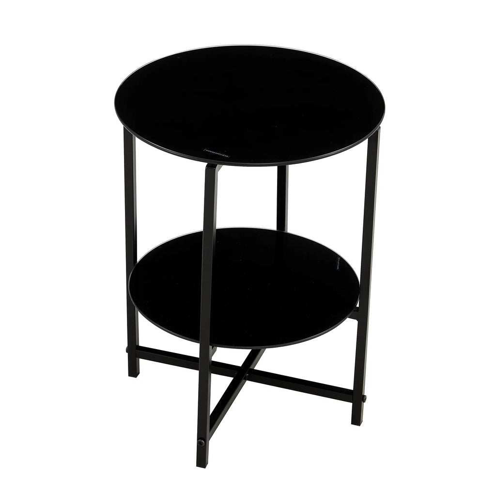 Round Tempered Glass End Table N91085