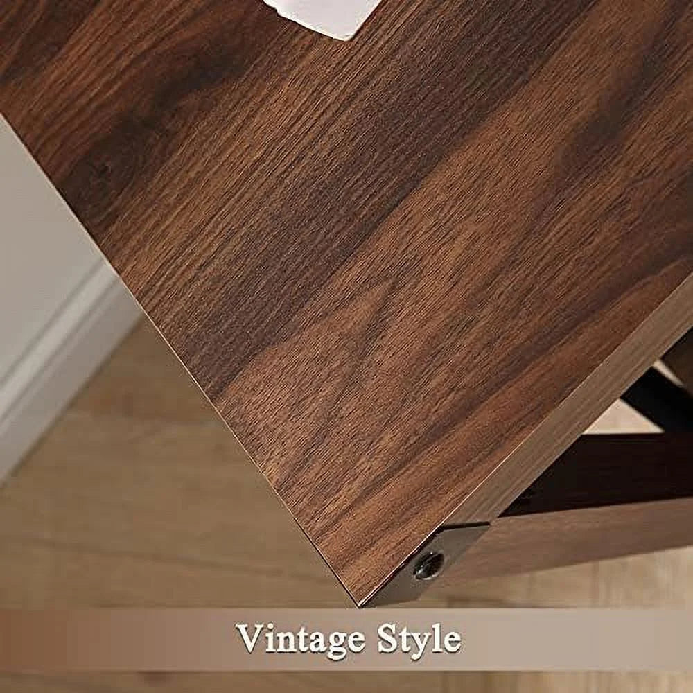 Rustic Wood End Table D985