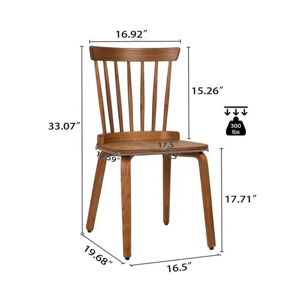 Orange Slat Back Wood Dining Chairs Set of 2 R481216