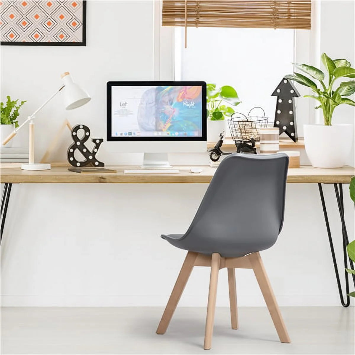 Dark Gray Upholstered Dining Chairs Set of 4 Y989
