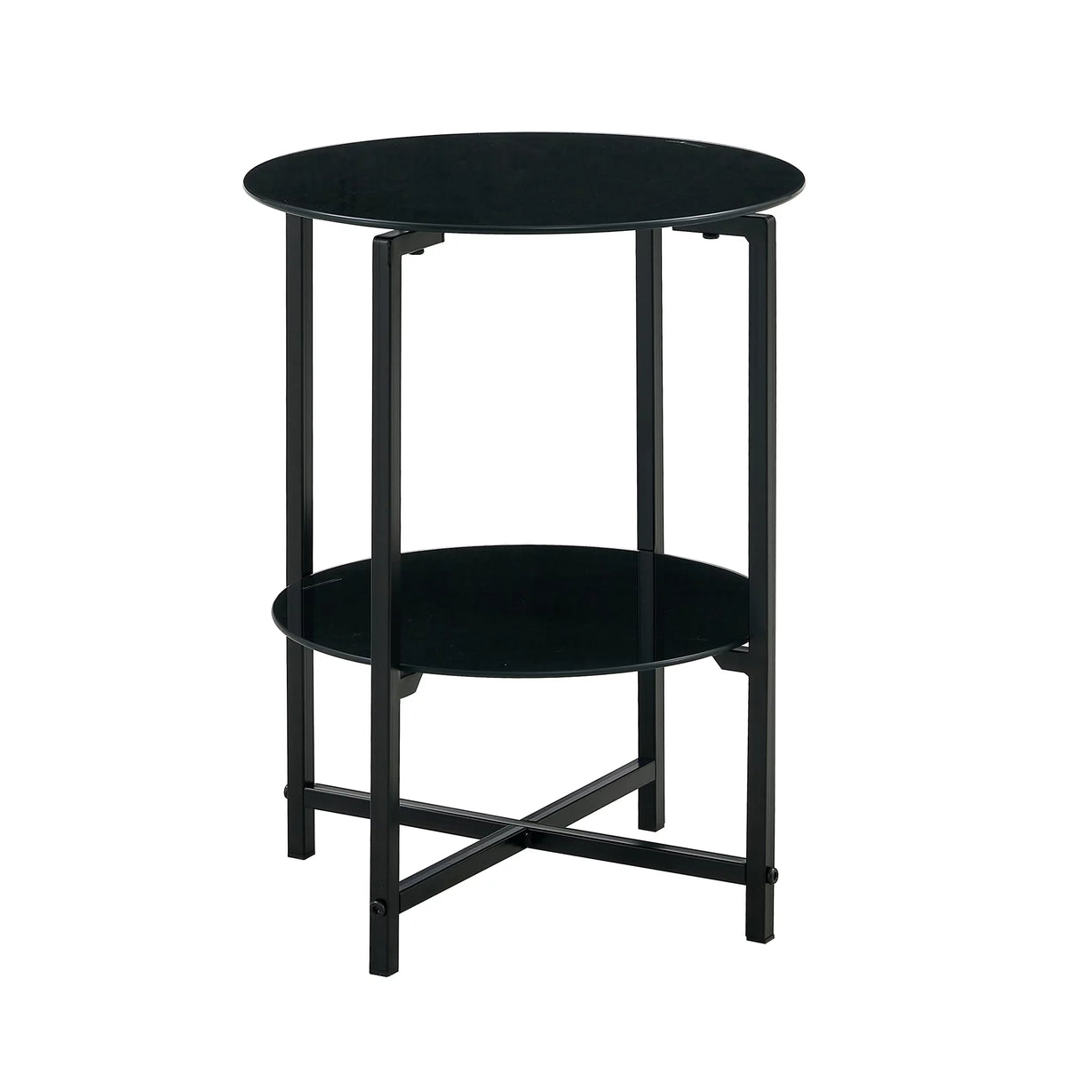Round Tempered Glass End Table N91085