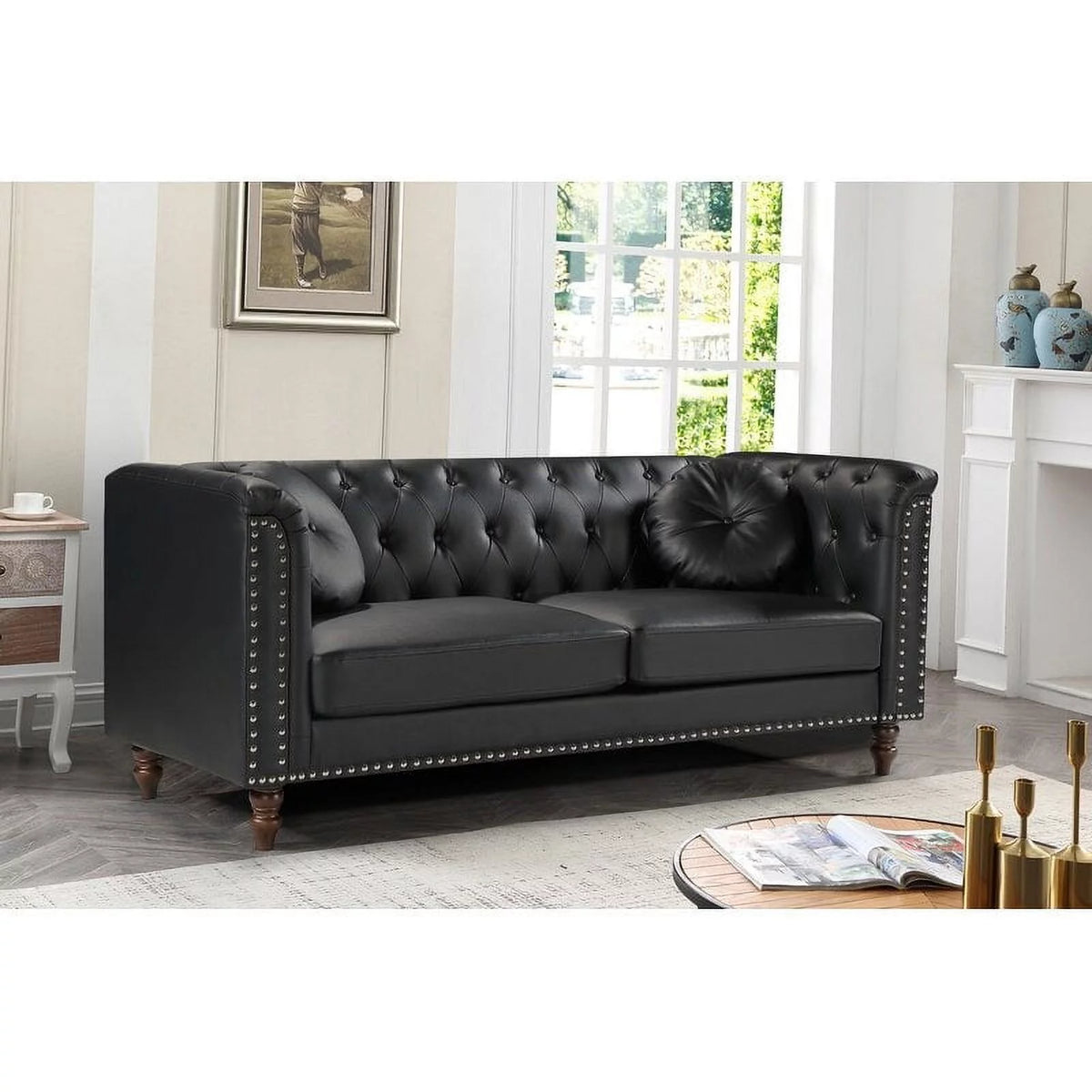 Brown Rolled Arm Sofa E730463