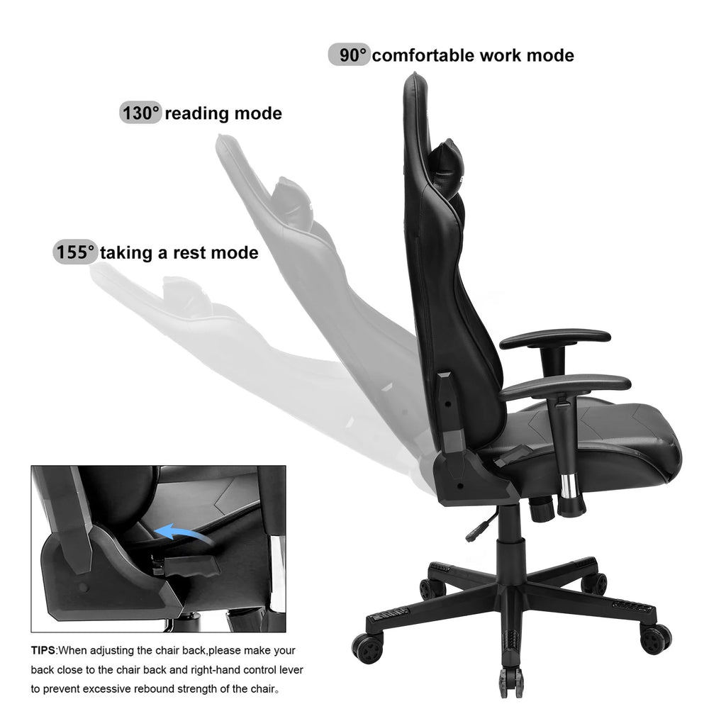 Black Ergonomic High Back Reclining Gaming Chair Q30189