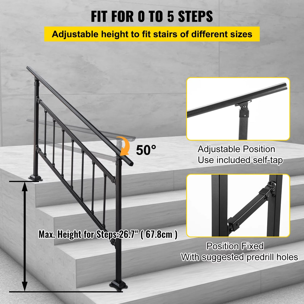 Black Handrail Stair Railing Kit O97549