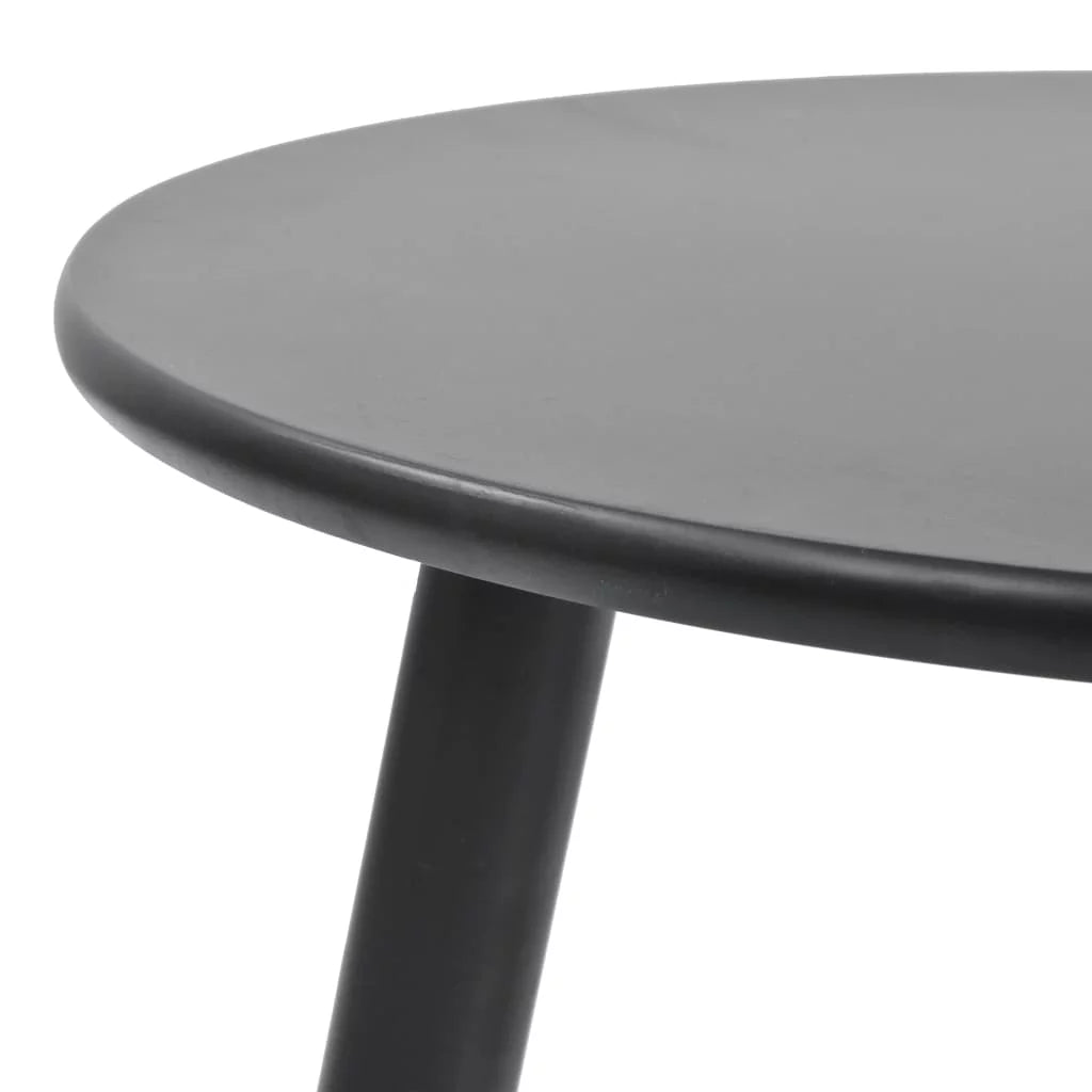 Black 2 Piece Solid Pinewood Side Table Set U25146