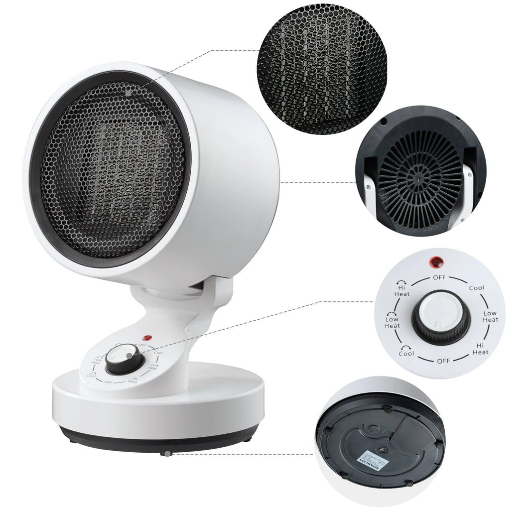 1500W 2-In-1 Electric Space Heater and Cooling Fan A83223