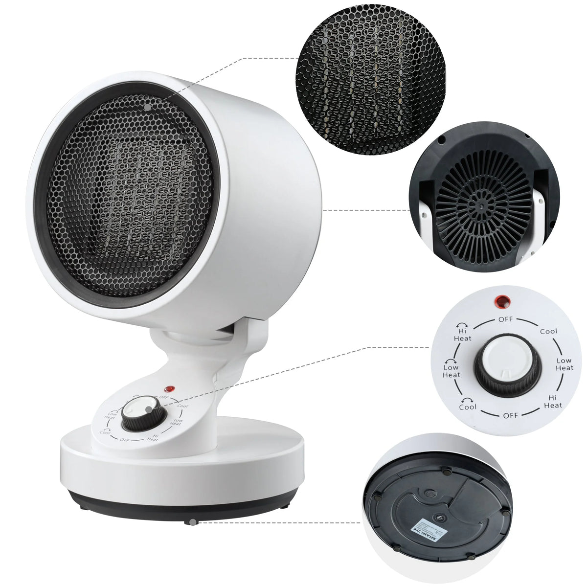 1500W 2-In-1 Electric Space Heater and Cooling Fan A83223